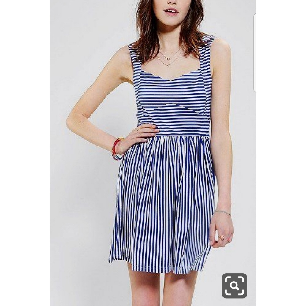 New Pins and Needles UO Blue and White Striped Dress